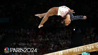 Jordan Chiles shows resilience on beam after fall in allaround final  Paris Olympics  NBC Sports [upl. by Arada967]