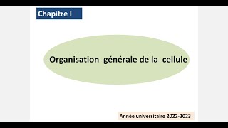 cytologie organisation générale de la cellule cellule eucaryote [upl. by Eatnuahs]