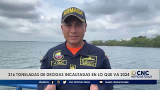 CNCNoticiasPasto Armada de Colombia intercepta embarcación con 77 bultos de cocaína en el Pacífico [upl. by Lannie33]