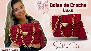 BOLSA DE CROCHÊ  Linda fácil e rápida de fazer  BOLSA de Luxo  Passo a Passo  Como Fazer Pap [upl. by Eilra]