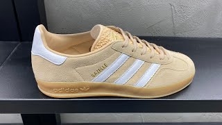 Adidas Gazelle Indoor Magic BeigeCloud WhiteGum  Style Code IH5482 [upl. by Procto]