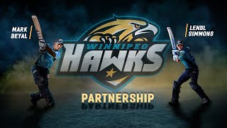 Highest partnerships GT20 Canada Season 1  Lendl Simmons and Mark Deyal  Winnipeg Hawks [upl. by Etteuqram]