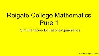 Simultaneous Equations Quadratics [upl. by Hymie758]