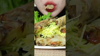 Mukbang spring rolls are super crispy2 mukbang asmr food crispy shorts [upl. by Huberty]