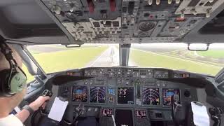 Gusty landing cockpit view B737 AMS [upl. by Asilav270]