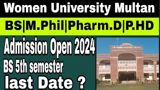 Women University Multan Admission 2024 [upl. by Yelsew]