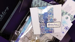 Crafters Companion TS quotA Sparkling Winterquot Paper Kit Unboxing amp Tutorial Pretty and Wintery [upl. by Sankey278]