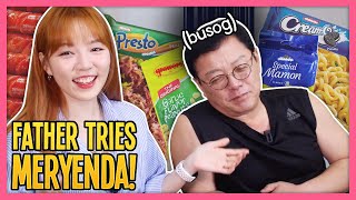 KOREAN FATHER TRIES PANCIT CANTON FOR THE FIRST TIME  KOREAN LIVING IN THE PHILIPPINESDASURI CHOI [upl. by Harrod]