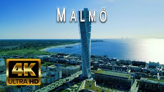 MALMÖ 4K  Sweden 🇸🇪 by Drone  Scenic Relaxation with City Sounds [upl. by Farrica]