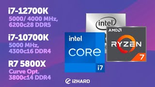 Тест i712700K c DDR4 и DDR5 Сравнение с R7 5800X и i710700K [upl. by Bannerman8]