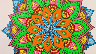 Small Mandala Coloring Full of Colors Color and Calm Coloring Mandala Coloring Relaxing [upl. by Shakespeare]