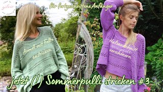 Oversized SommerPullover oder Top LILANE stricken –Blende und Ärmel anstricken mit Varianten 3 [upl. by Jonathon]