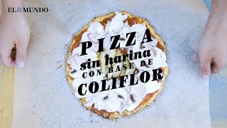 Pizza sin harina con base de coliflor [upl. by Akerley]