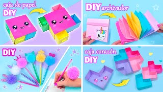 4 DIY para la ESCUELA  MANUALIDADES con PAPEL FACILES y mas [upl. by Aipmylo67]