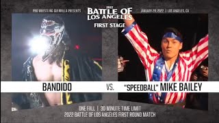 Bandido vs quotSpeedballquot Mike Bailey  PWG BOLA 2022  FULL MATCH [upl. by Leblanc454]