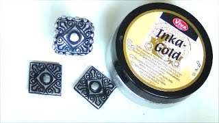 TUTO BIJOUX FIMO BAGUE ARGENT VIEILLI PATINE AVEC inka gold viva decor [upl. by Assilac]