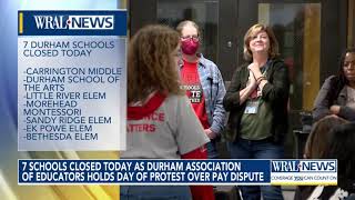 7 schools closed Monday as Durham Asssociation of Educators holds Day of Protest over pay dispute [upl. by Llenyaj559]