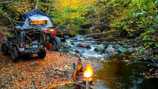 Camping In Roof Top Tent Jeep Overland [upl. by Eveneg]