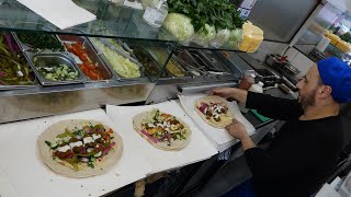 Lebanese Falafel Sandwich Wraps at quotRound Falafelquot  Street Food Falafel Wraps Shop in Camden London [upl. by Raseta217]