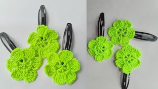 kushikata hair clip  কুশিকাটার বেবি ক্লিপ  কুশিকাটার কাজ শেখা  crochet baby clip  কুরুশের ক্লিপ [upl. by Waddle]