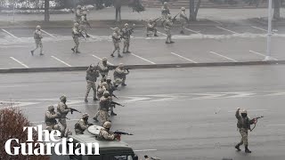 Gunfire heard during protests in Kazakhstans biggest city [upl. by Eyak]