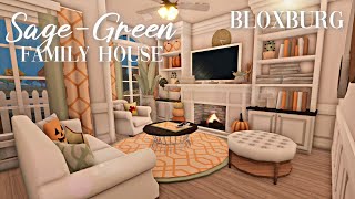 Roblox Bloxburg  Sage Green Autumnal Family House  Interior   Minami Oroi [upl. by Lonnie]