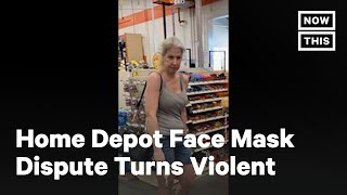 Home Depot Face Mask Dispute Turns Violent  NowThis [upl. by Goldenberg760]