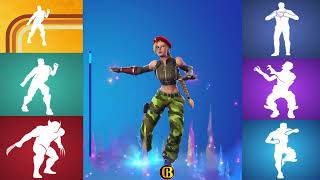 Cammy Performs All Emotes amp Dances in Fortnite [upl. by Suirtemed]