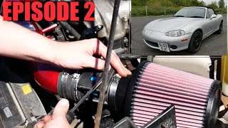 Project MX5 Miata  Episode 2 Fitting the KampN Typhoon intake system [upl. by Kimberley]