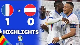 Austria  Francia 01 gol e highlights euro 2024 [upl. by Kikelia974]