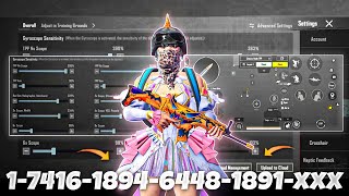 New Update 34⚡Best Sensitivity Code  Control Settings Pubg Mobile Bgmi Sensitivity 2024 [upl. by Eniger]