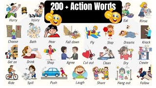 200 Action Verbs VocabularyPart 1 300 Verb Forms  1st 2nd 3rd [upl. by Rubio]