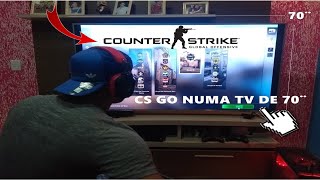 ESTALEI MEU PC NUMA TV DE 70 POLEGADAS PARA JOGAR CS GO [upl. by Thaddus]