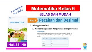 Matematika Kelas 6 Bab 1  Membandingkan dan Mengurutkan Desimal  hal 35  40  Kurikulum Merdeka [upl. by Godred]