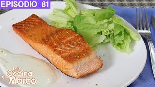 Filete de salmon a la sarten con aderezo facil  recetas de pescado [upl. by Aynatahs283]