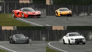 LaFerrari vs Hennessey Venom GT vs Mclaren 12C vs MB SLK 55 AMG  Top Gear Track [upl. by Aicercul]