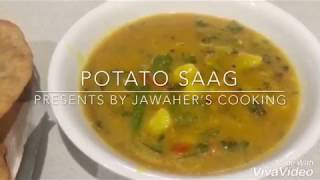 Aloo saagpotato curry recipe saag puri walle aloo [upl. by Dorrej701]