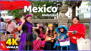 【4K】𝐖𝐀𝐋𝐊 ➜🇲🇽 MEXICO CITY 🇲🇽 CDMX  TRAVEL VIDEO Alebrijes [upl. by Airdnaxela]