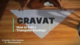 folding a triangular bandage cravat [upl. by Reggi]