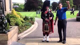 Hole in one celebration for acing 5th hole on Kings course at Gleneagles [upl. by Ettennig971]