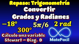 34 Convertir Radianes a Grados y convertir Grados a Radianes PASO A PASO [upl. by Enelrac]