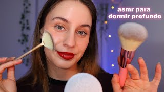 ASMR para Descansar y Dormir 100 💙 Susurros visuales con brocha mouth sounds [upl. by Leay]