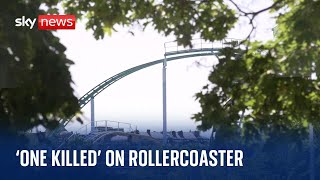 Rollercoaster accident One person reportedly killed and several injured at Stockholm them park [upl. by Howes]