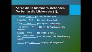 Englisch Übungen  Das simple present  Teil 1 [upl. by Slaohcin215]