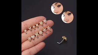 Diamond nose stud designs for women Nose Pin Designs with Price 2024Gold Nose pin Design nosepin [upl. by Aura]