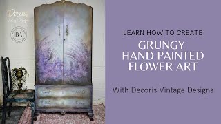 An Artistic Guide to Blending amp Hand Painting Abstract Flowers on Furniture with Dixie Belle [upl. by Salakcin]