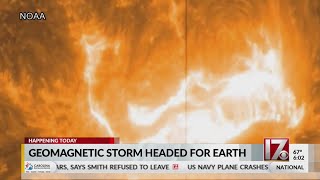 Geomagnetic storm headed for Earth [upl. by Aerdnat583]