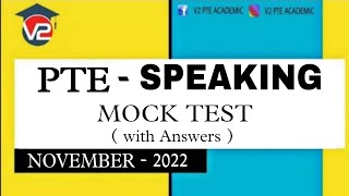 PTE SPEAKING MOCK TEST  V2 PTE ACADEMIC  NOVEMBER 2022  TEST 2 [upl. by Akeenat]