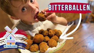 🇳🇱 American Kids Try Bitterballen  Food 176 of 1000 [upl. by Snahc]