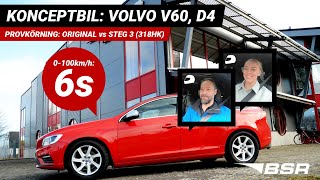 Volvo V60 D4 Steg 3 optimering 0100kmh 6s Original vs Steg 3 [upl. by Navanod385]